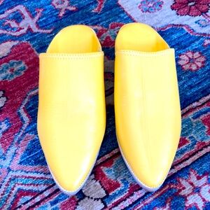 Bright Yellow Women’s Leather Mules